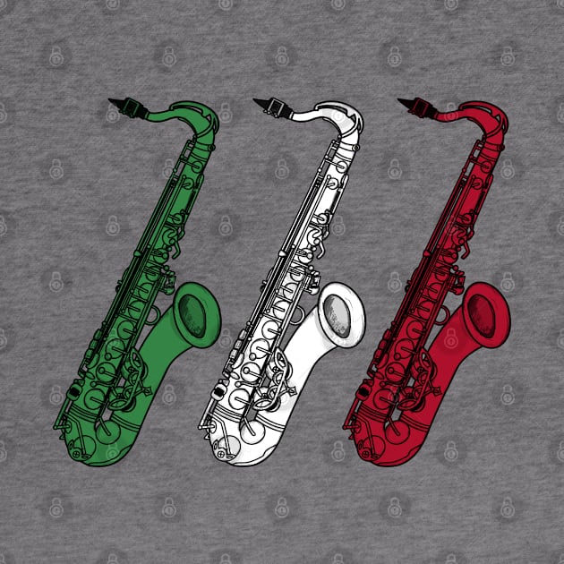 Saxophone Italian Flag Saxophonist Sax Player Italy by doodlerob